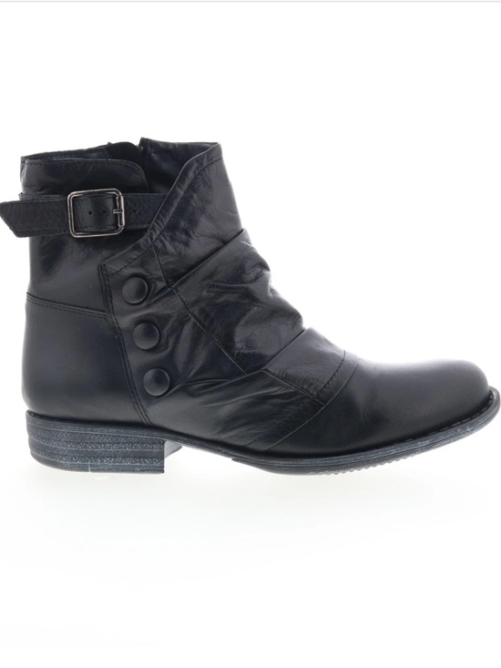 Miz Mooz Shoes - Miz Mooz Lenard Black Leather Zipper Ankle Boots Size 9